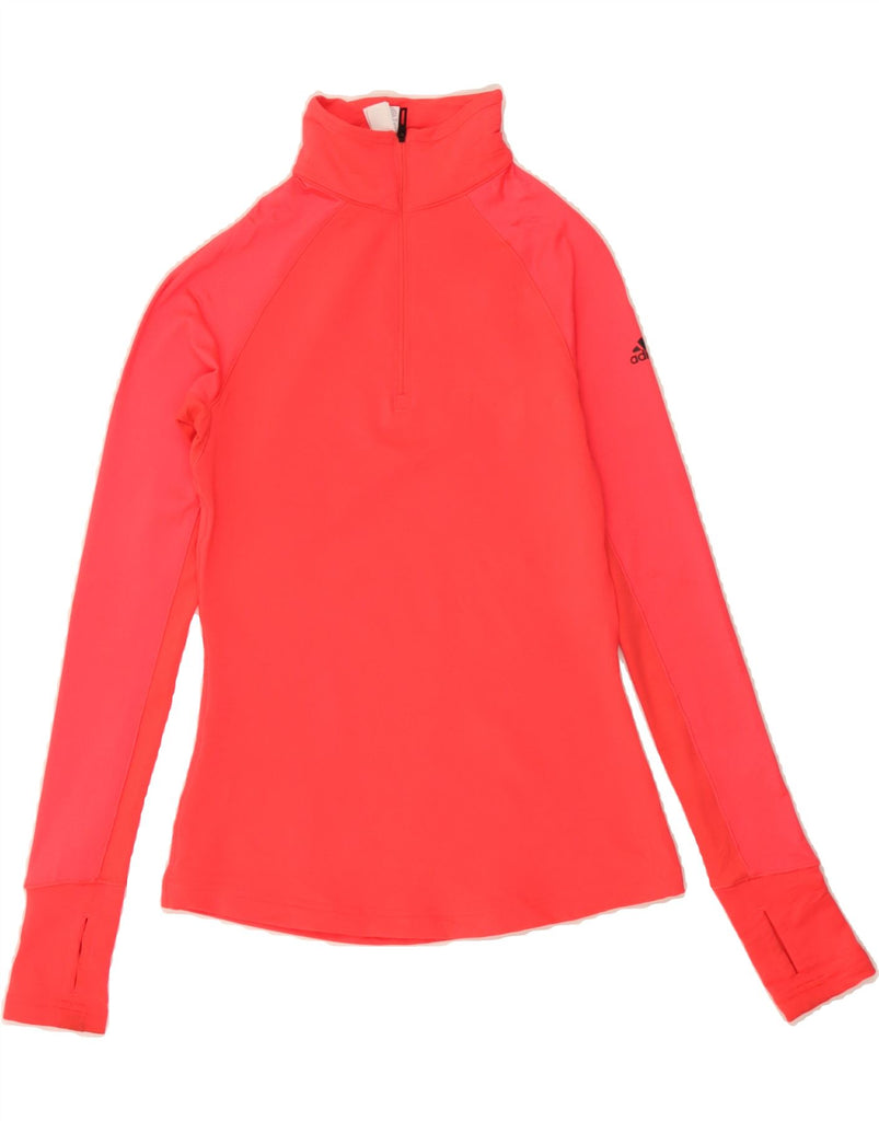 ADIDAS Womens Zip Neck Pullover Tracksuit Top UK 4/6 XS Pink Polyester Vintage Adidas and Second-Hand Adidas from Messina Hembry 
