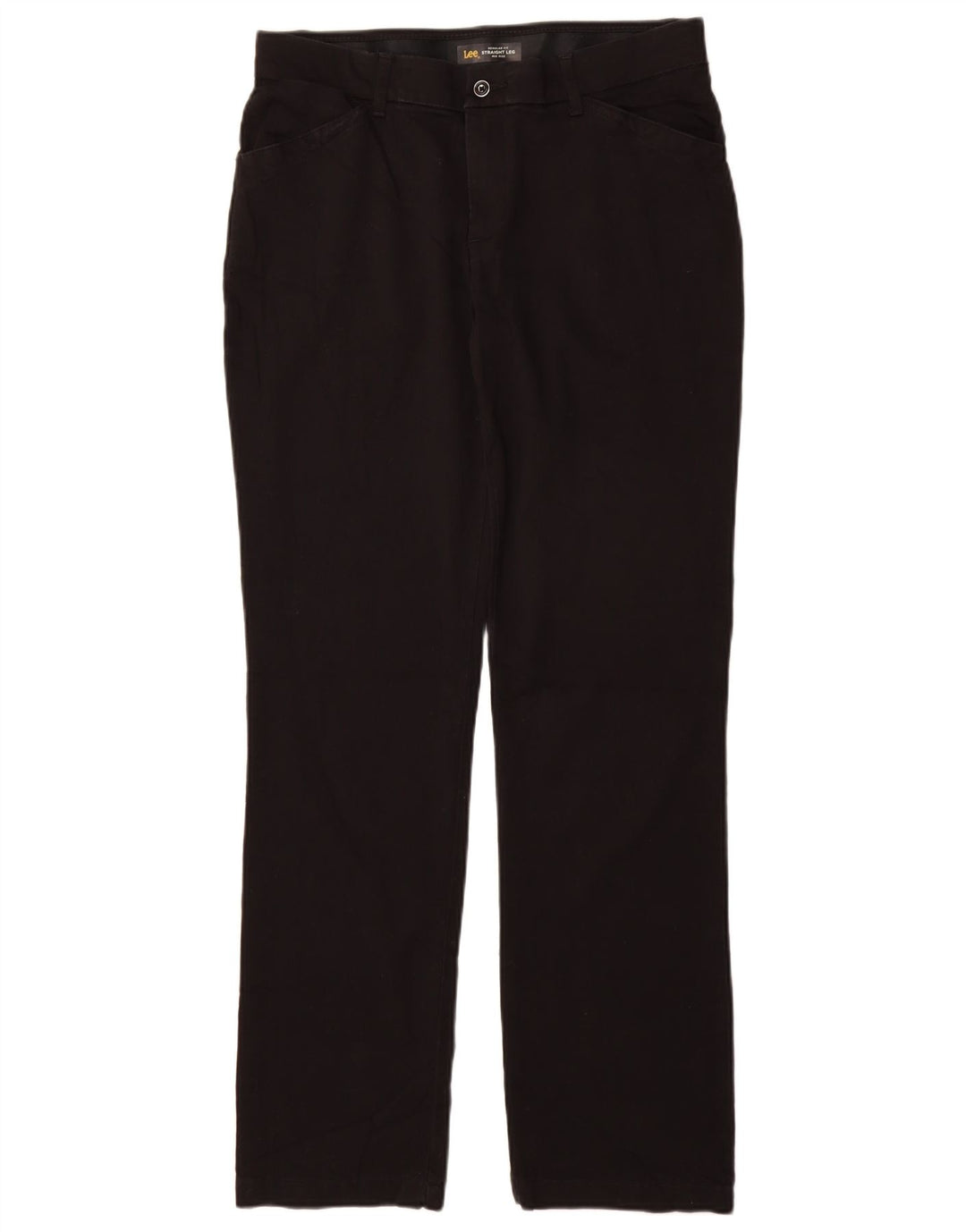 LEE Womens Regular Fit Straight Casual Trousers US 10 Large W33 L32 Black