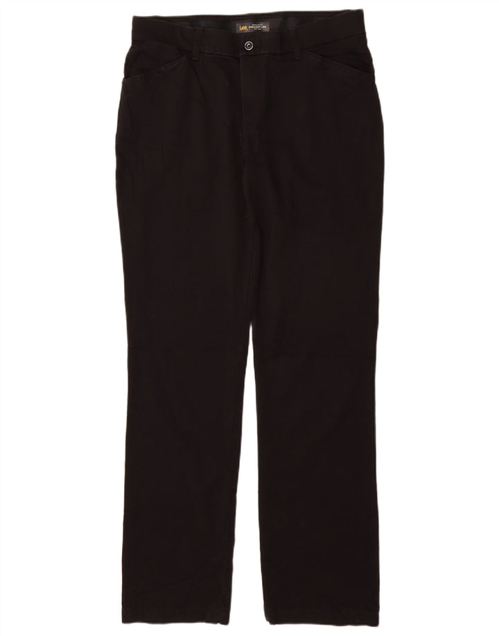 LEE Womens Regular Fit Straight Casual Trousers US 10 Large W33 L32 Black