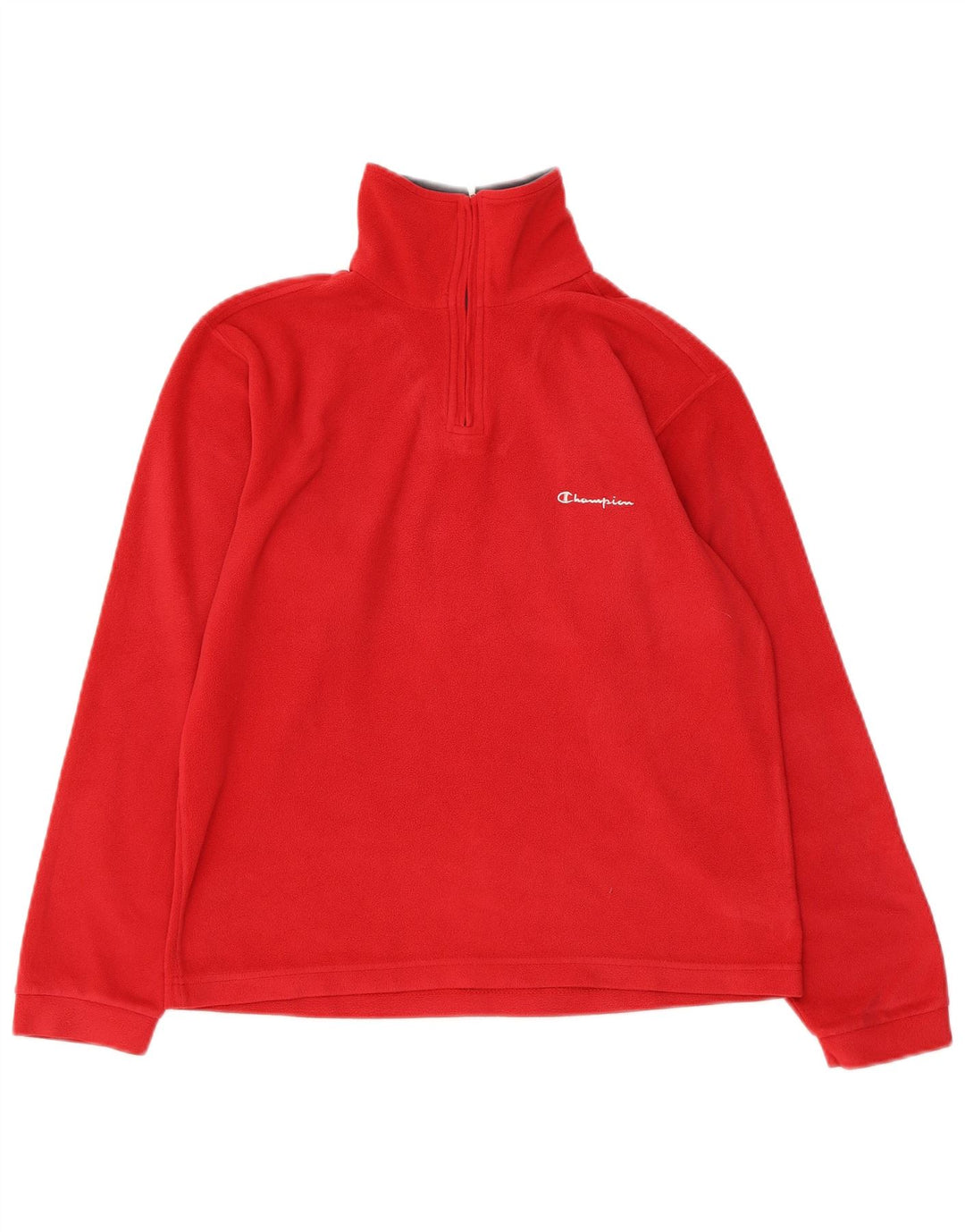 Champion Boys Zip Neck Fleece Jumper 13-14 Years XL Red Polyester