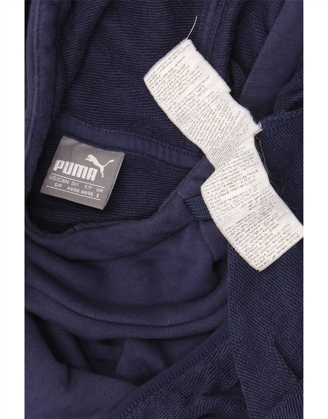 PUMA Mens Hoodie Jumper Small Navy Blue Cotton