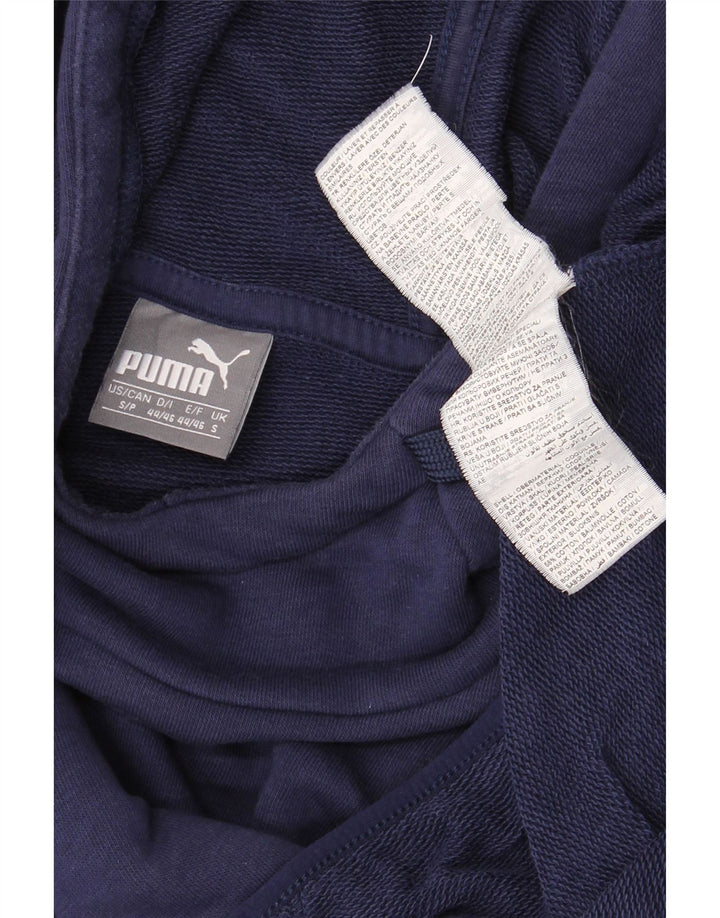 PUMA Mens Hoodie Jumper Small Navy Blue Cotton