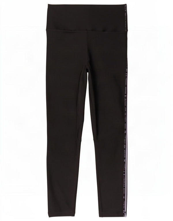 Under Armour Womens Heat Gear Graphic Leggings UK 10 Small Black Polyester