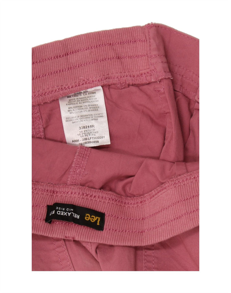LEE Womens Mid Rise Relaxed Fit Capri Trousers US 16 2XL W36 L20 Pink Vintage Lee and Second-Hand Lee from Messina Hembry 