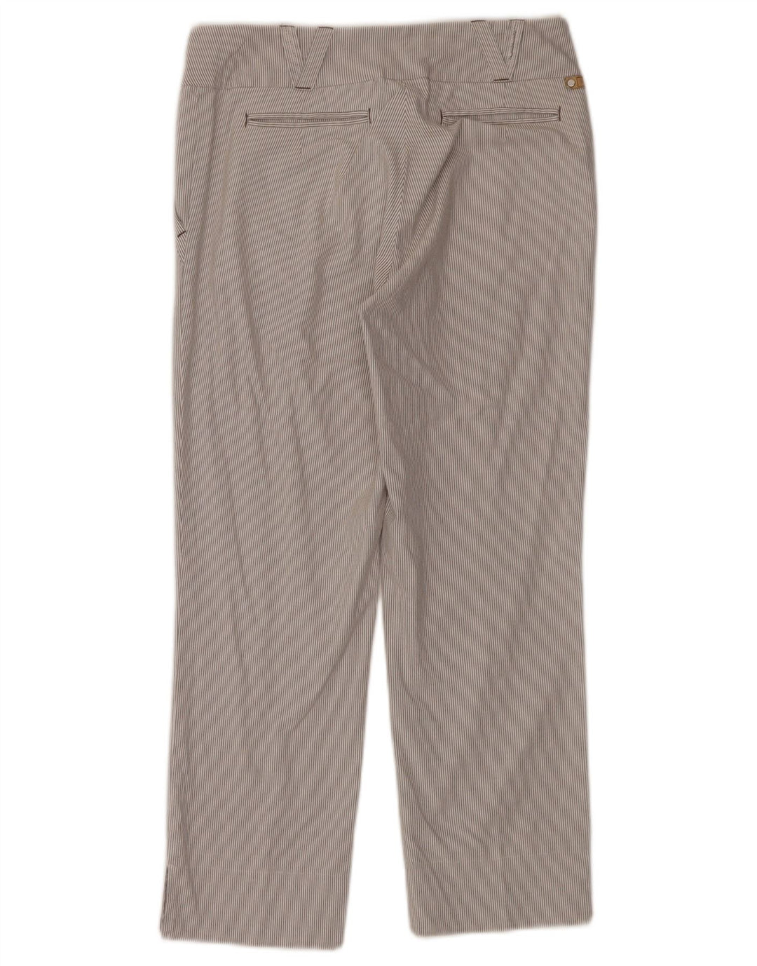 SPORTMAX Womens Cropped Trousers UK 8 Small W28 L25 Grey Pinstripe