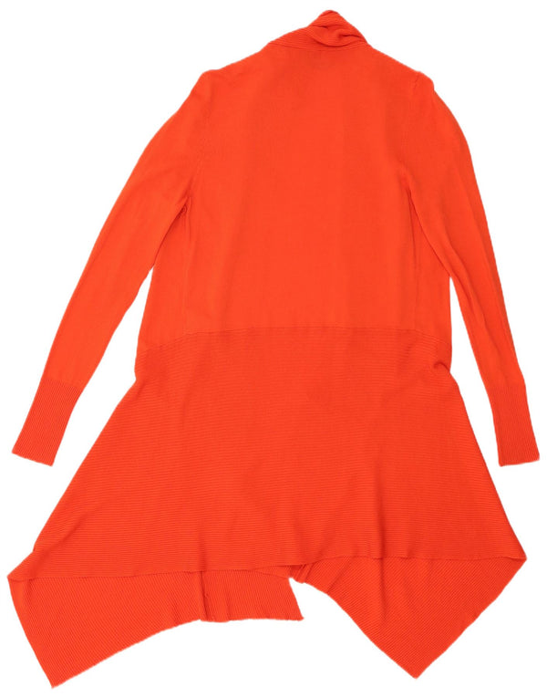 Zara Womens Longline Asymmetric Cardigan Sweater UK 10 Small Orange Viscose