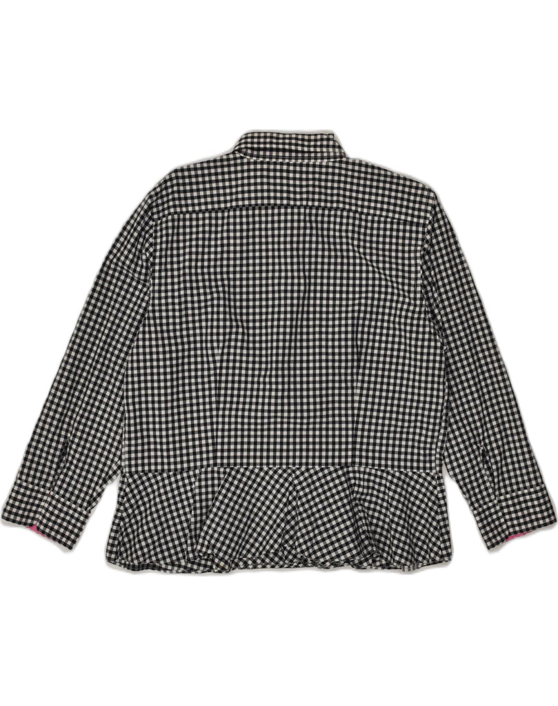 RALPH LAUREN Womens 3/4 Sleeve Shirt Blouse US 16 2XL Black Gingham Cotton | Vintage Ralph Lauren | Thrift | Second-Hand Ralph Lauren | Used Clothing | Messina Hembry 