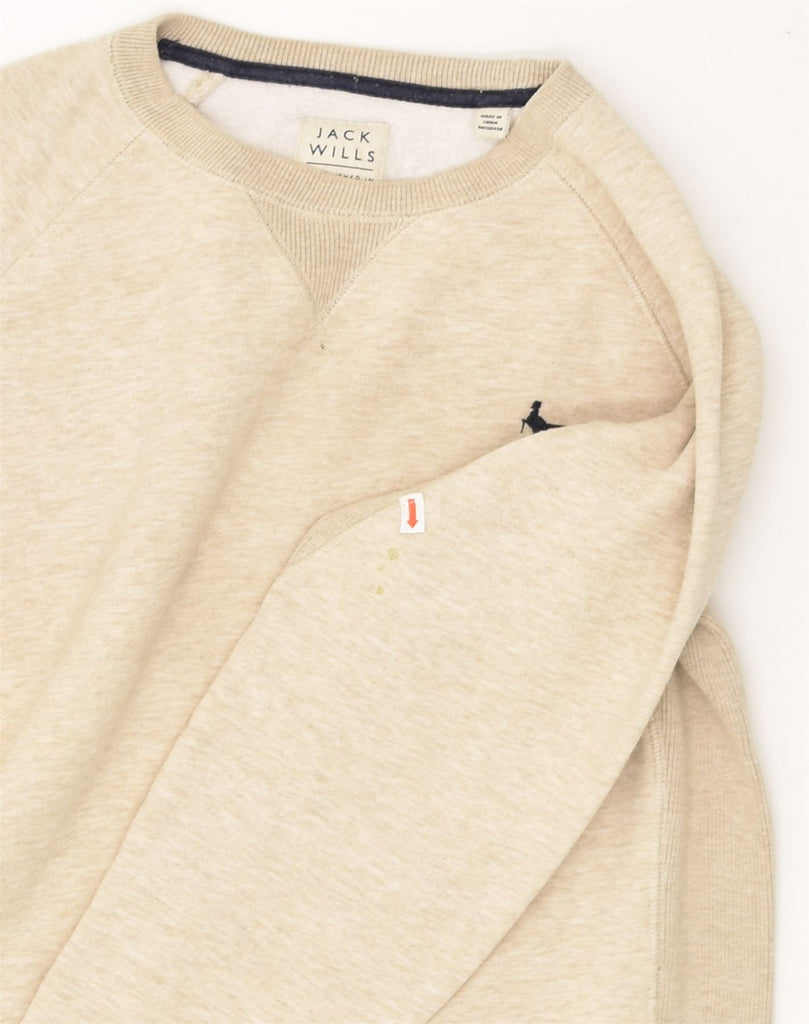 JACK WILLS Mens Sweatshirt Jumper Medium Beige Cotton | Vintage Jack Wills | Thrift | Second-Hand Jack Wills | Used Clothing | Messina Hembry 