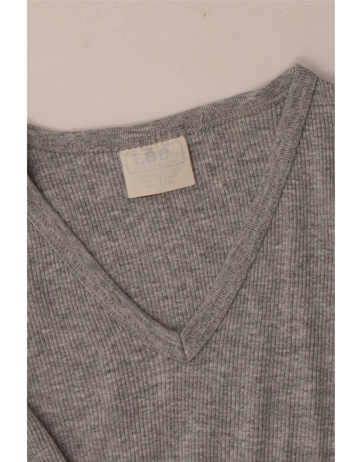 Lee Womens T-Shirt Top UK 8 Small Grey Cotton