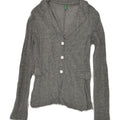 BENETTON Womens 3 Button Blazer Jacket UK 10 Small Grey Cotton | Vintage Benetton | Thrift | Second-Hand Benetton | Used Clothing | Messina Hembry 