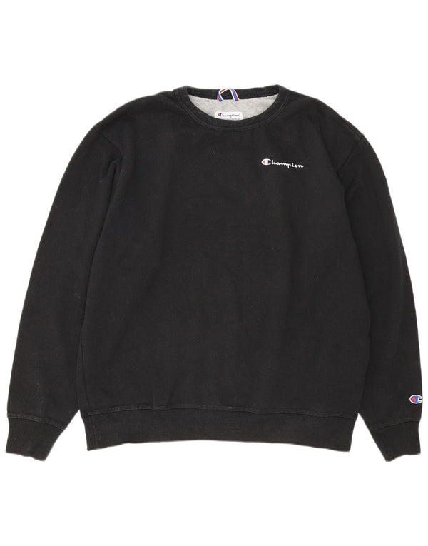 Champion Mens Sweatshirt Jumper Large Black Cotton