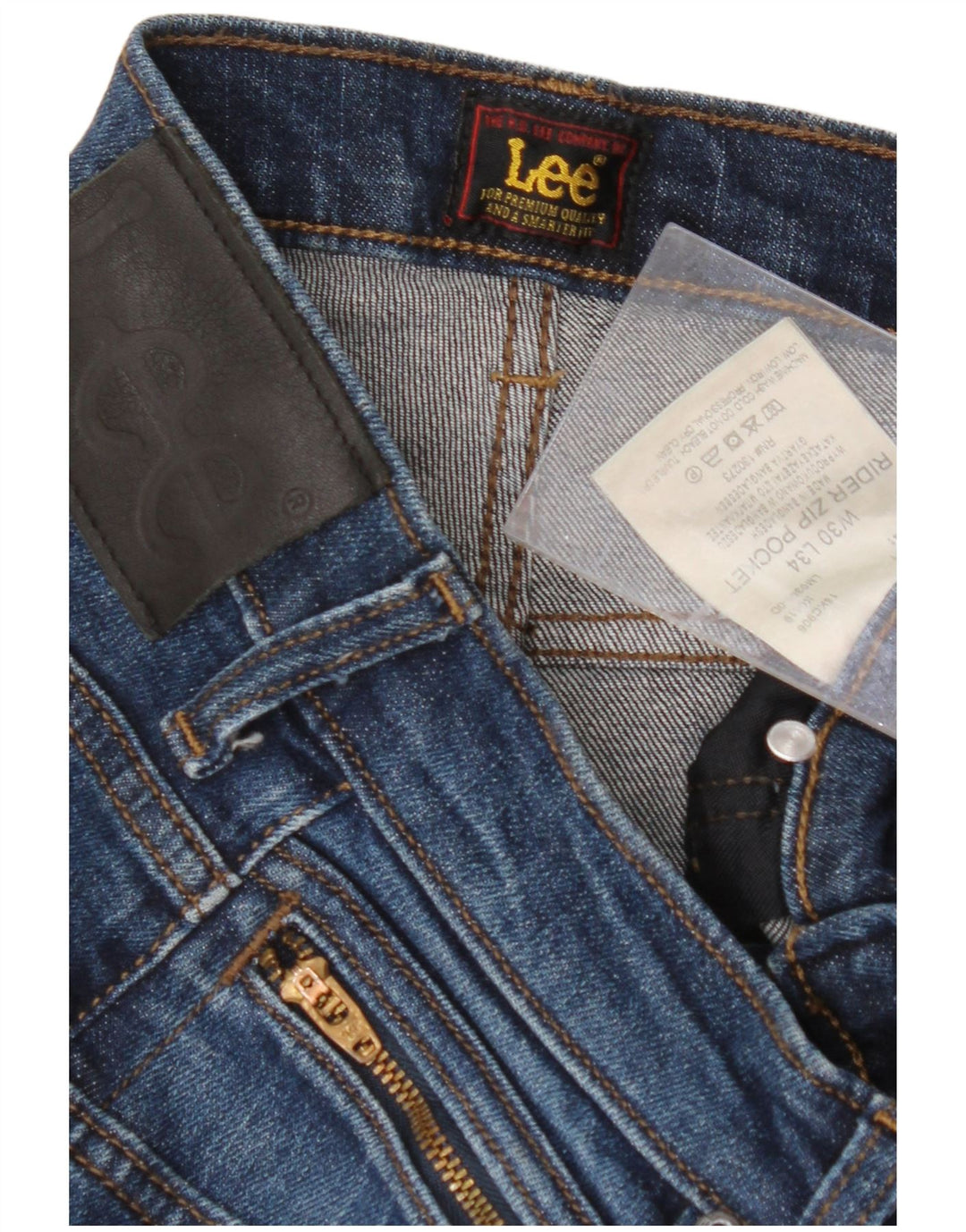 LEE Mens Rider Slim Jeans W30 L34 Blue Cotton