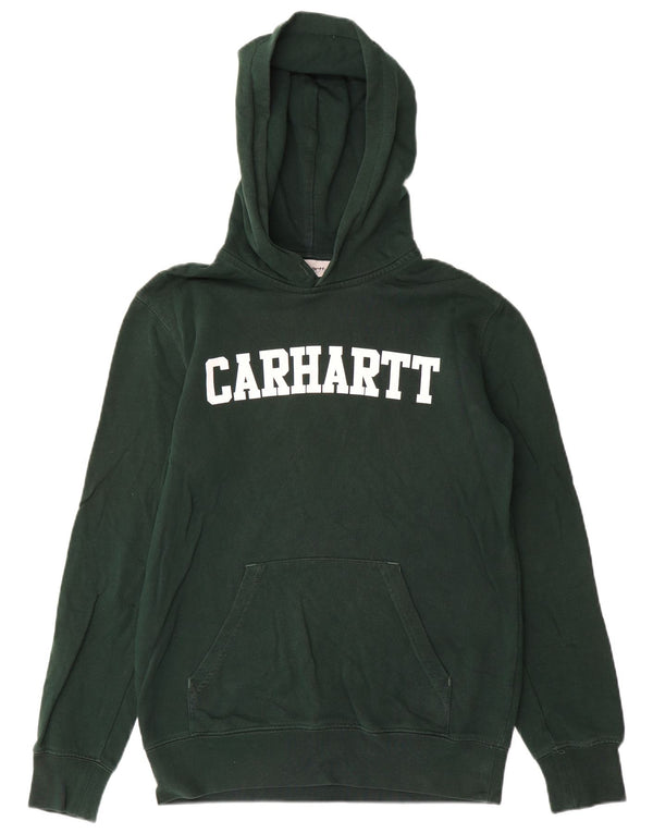 Carhartt Mens Graphic Hoodie Jumper Small Green Cotton