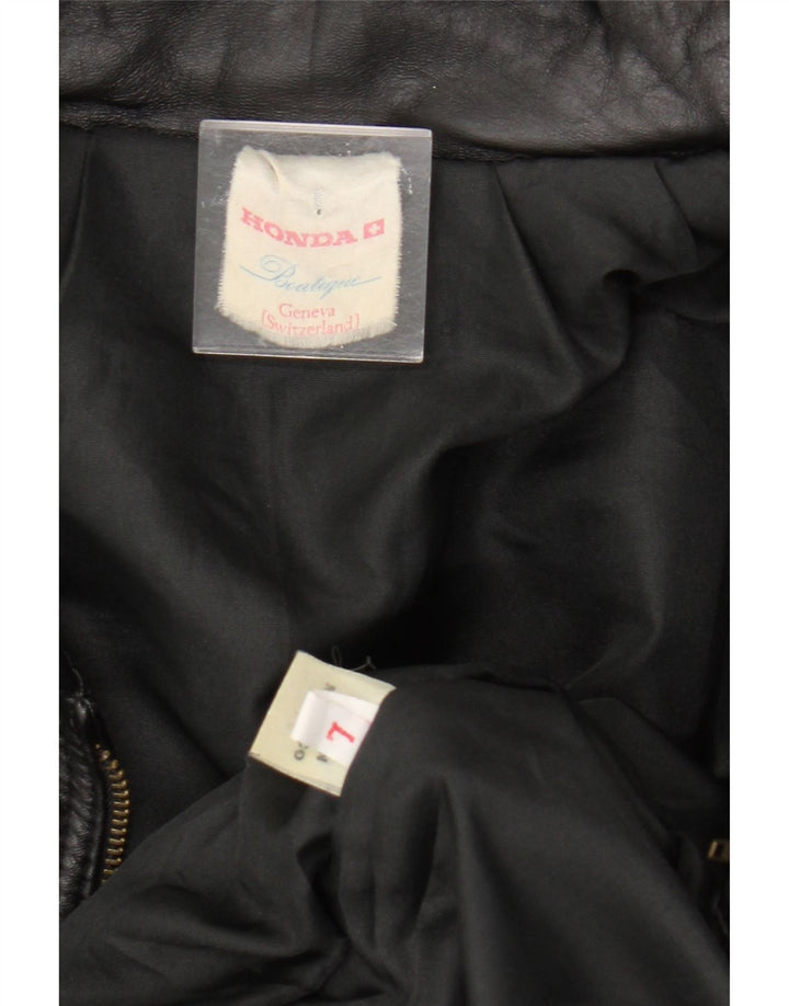 HONDA Mens Leather Jacket UK 40 Large Black Leather