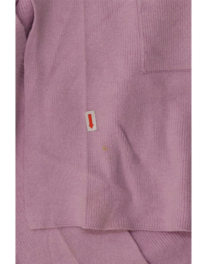 Marks & Spencer Womens Longline Open Cardigan Sweater UK 12 Medium Pink