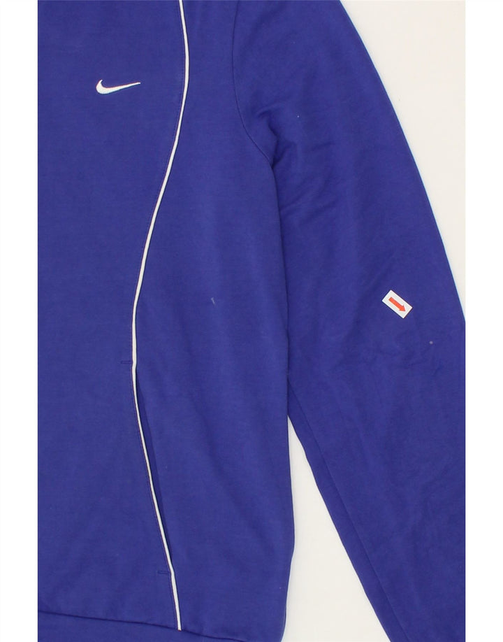 NIKE Womens Zip Hoodie Sweater UK 16/18 Large Blue Cotton Vintage Nike and Second-Hand Nike from Messina Hembry 