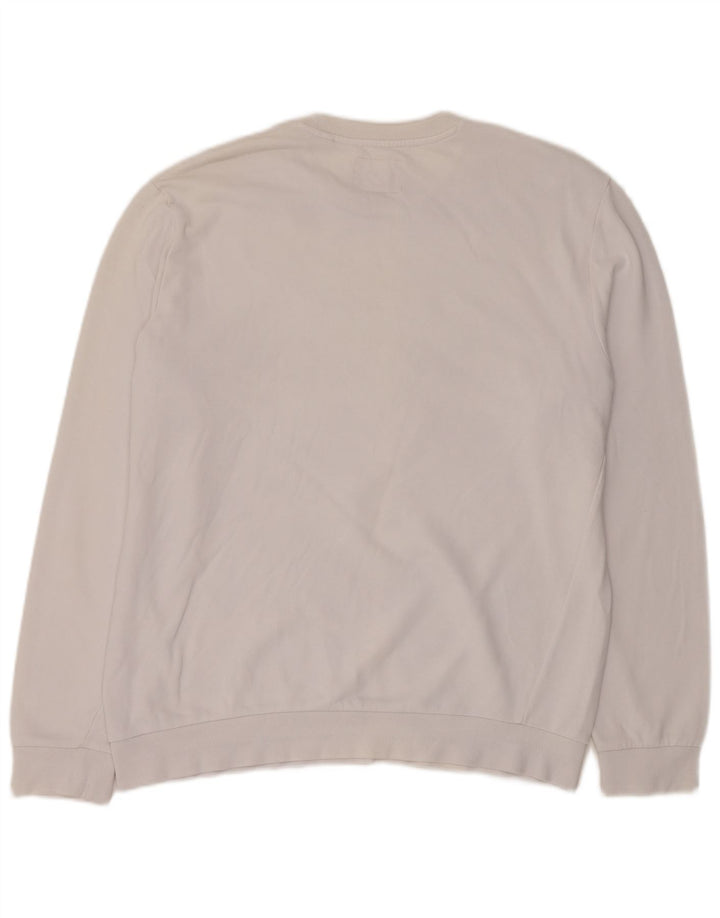 Guess Mens Graphic Sweatshirt Jumper XL Off White Cotton