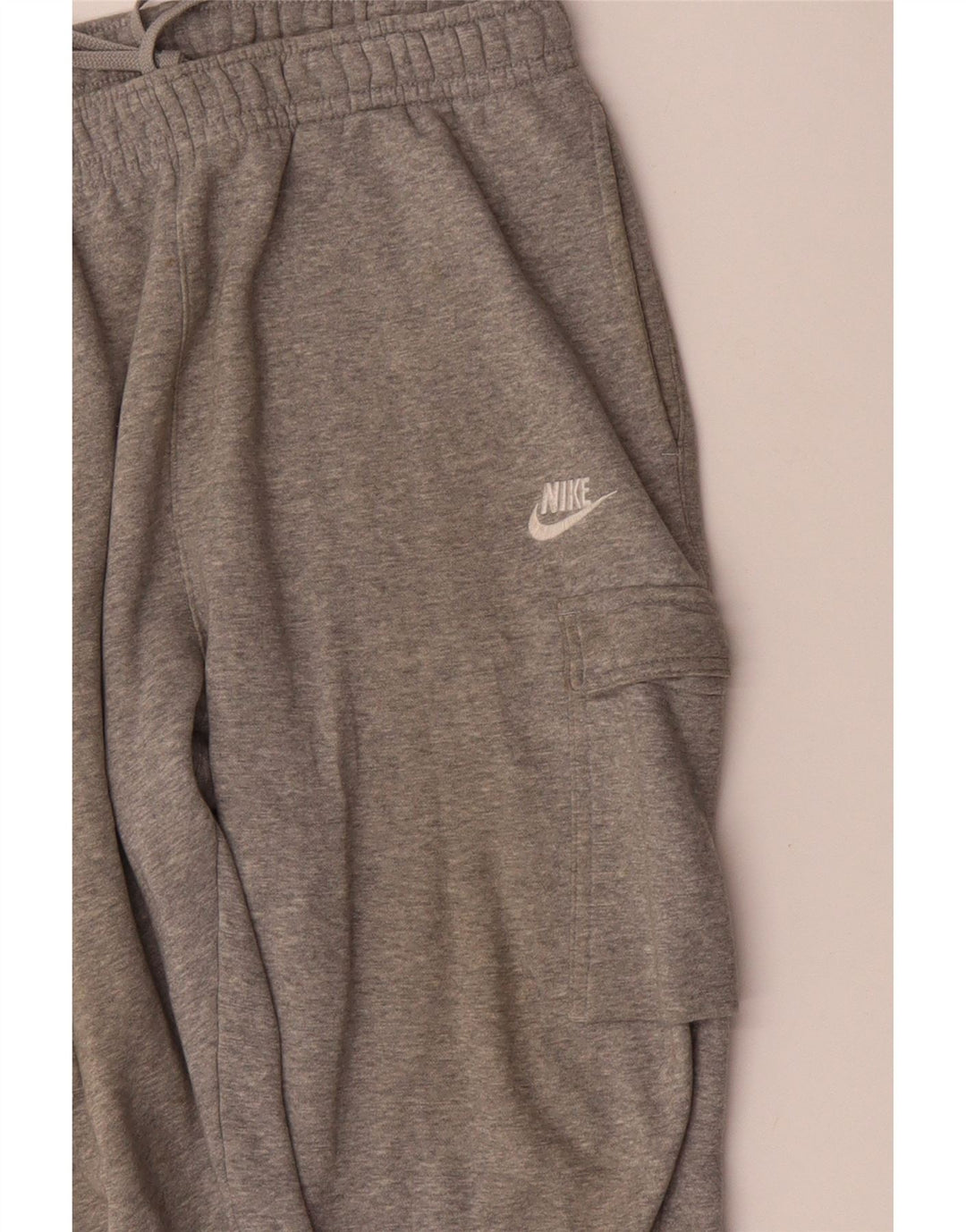 NIKE Mens Crop Cargo Tracksuit Trousers Joggers Medium Grey Flecked Cotton