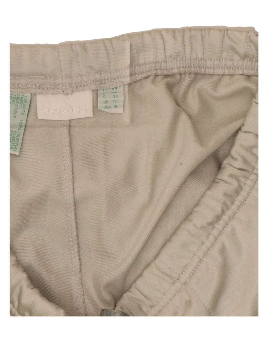 DIADORA Womens Tracksuit Trousers UK 12 Medium Beige Polyester Vintage Diadora and Second-Hand Diadora from Messina Hembry 