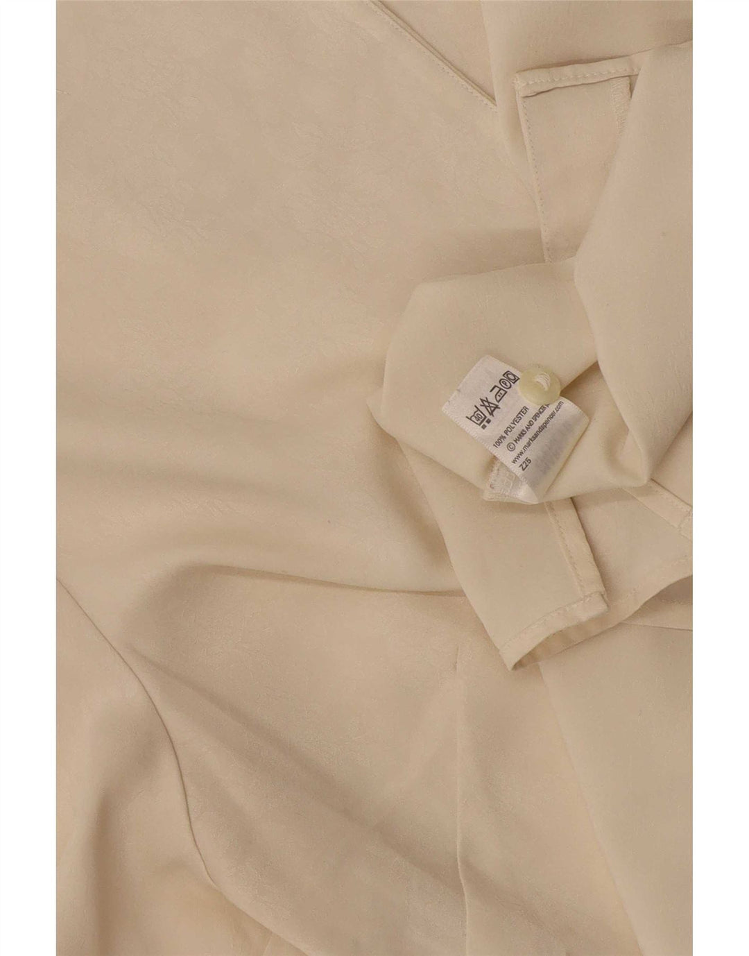 Marks & Spencer Womens Short Sleeve Shirt Blouse UK 16 Large Beige