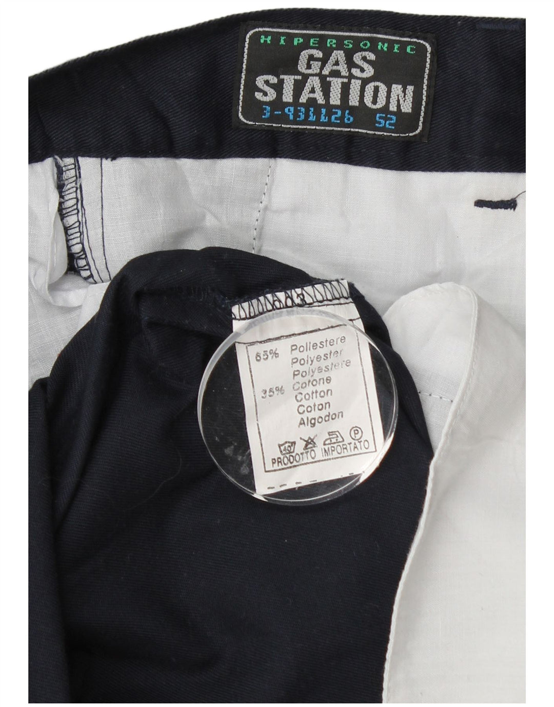 VINTAGE Mens Chino Shorts IT 52 XL W34 Navy Blue Polyester