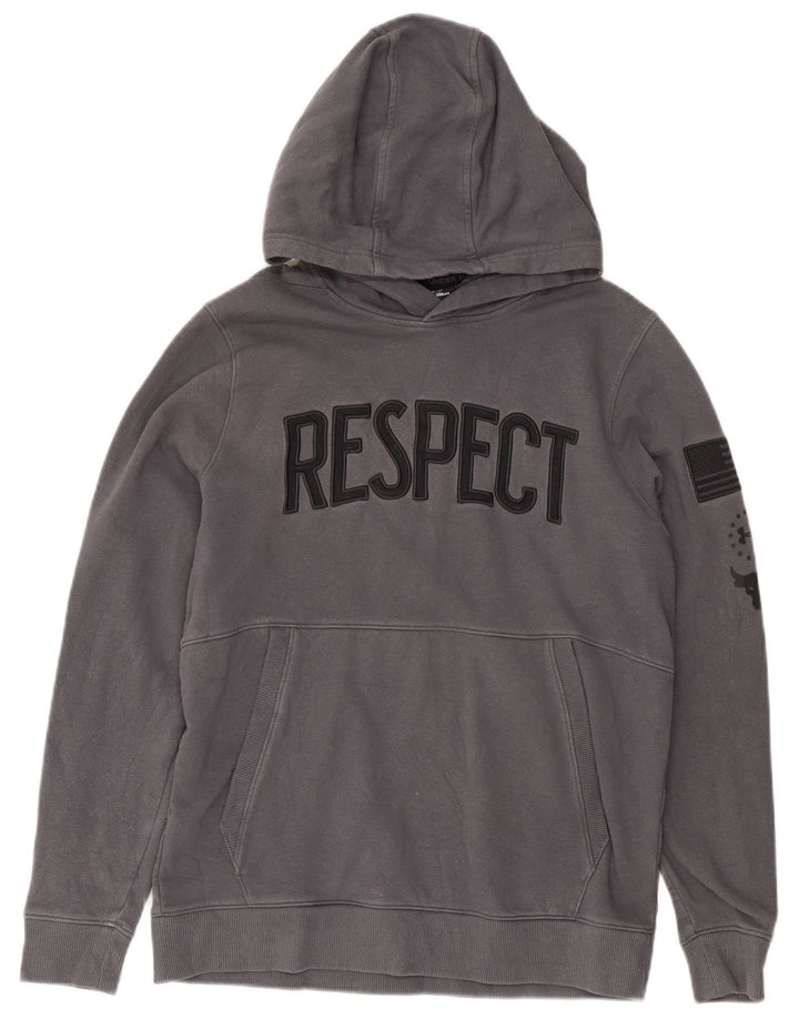 Under Armour Mens Graphic Hoodie Jumper Medium Grey Cotton