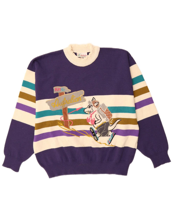 AUSTRALIAN L'ALPINA Womens Turtle Neck Jumper Sweater IT 46 Large Purple