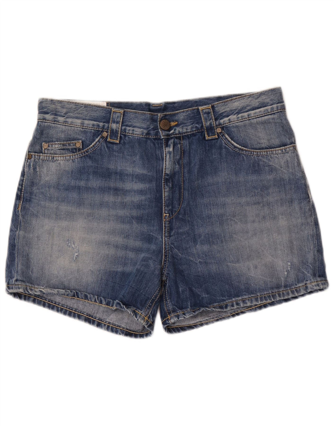 Dondup Womens High Waist Denim Shorts W29 Medium Blue Cotton