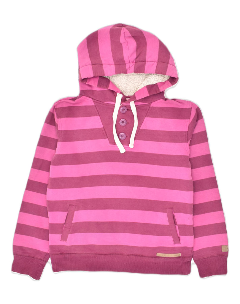 ANIMAL Womens Hoodie Jumper UK 10 Small Pink Striped Cotton | Vintage Animal | Thrift | Second-Hand Animal | Used Clothing | Messina Hembry 