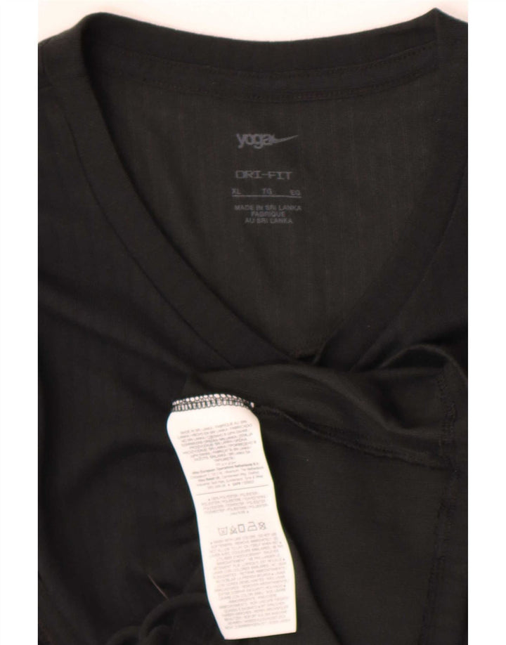 Nike Womens Yoga Crop Vest Top UK 18 XL Black Polyester