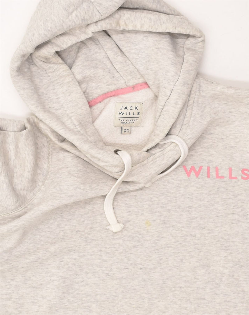 JACK WILLS Womens Hoodie Jumper UK 10 Small Grey Cotton | Vintage Jack Wills | Thrift | Second-Hand Jack Wills | Used Clothing | Messina Hembry 