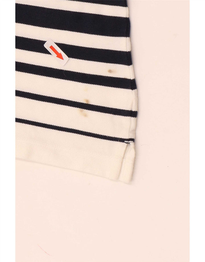 Tommy Hilfiger Womens Polo Shirt UK 14 Medium Navy Blue Striped