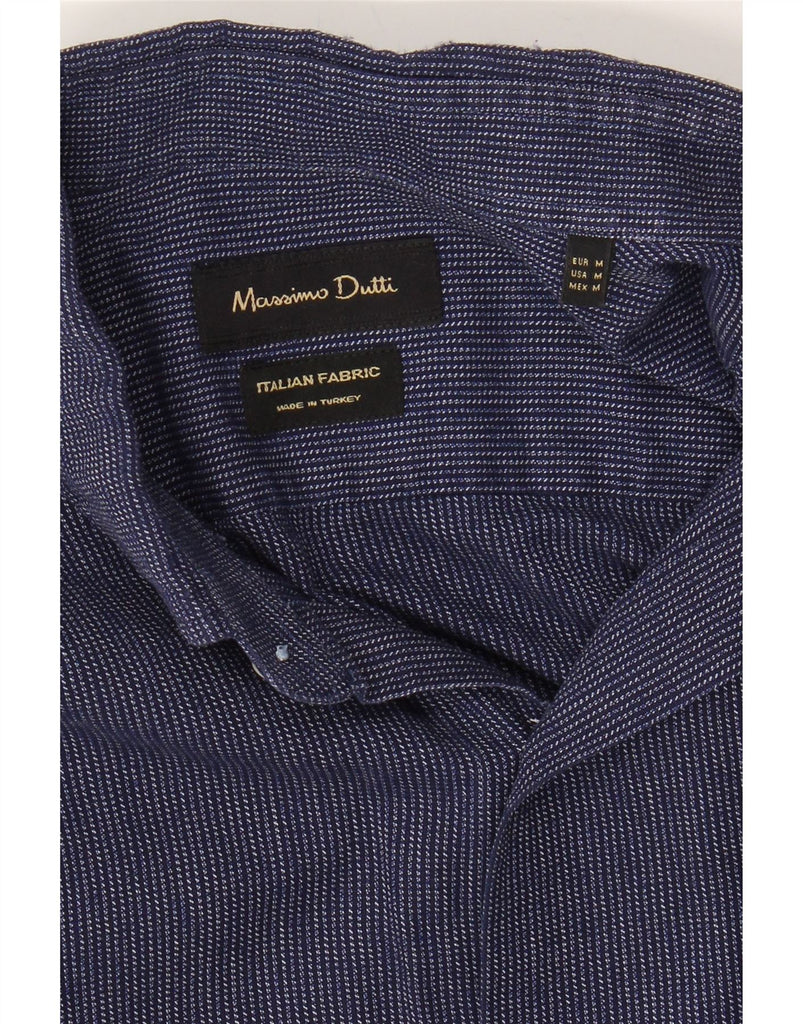 MASSIMO DUTTI Mens Shirt Medium Navy Blue Pinstripe Cotton Vintage Massimo Dutti and Second-Hand Massimo Dutti from Messina Hembry 