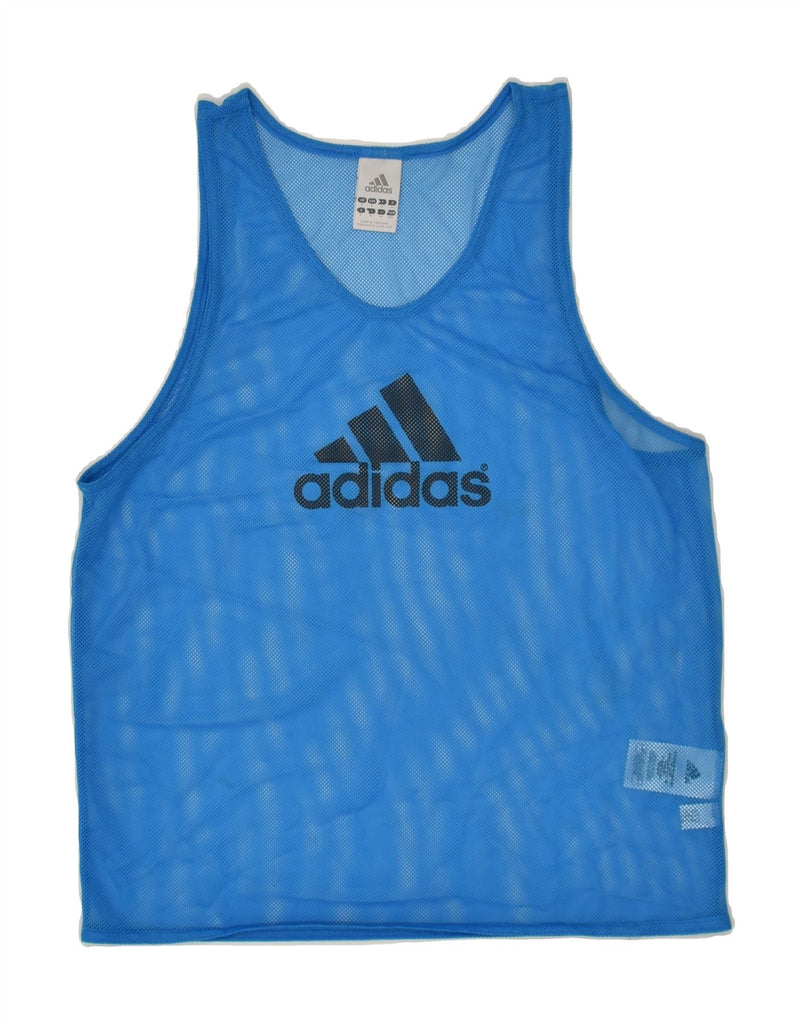 ADIDAS Womens Graphic Vest Top UK 10 Small Blue Polyester | Vintage Adidas | Thrift | Second-Hand Adidas | Used Clothing | Messina Hembry 