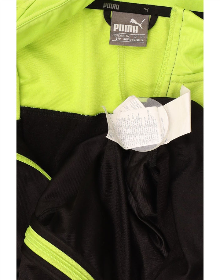 Puma Mens Graphic Tracksuit Top Jacket Small Black Colourblock Polyester