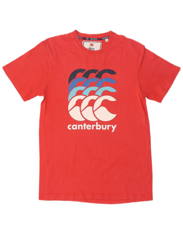 CANTERBURY Mens Graphic T-Shirt Top Large Red Cotton