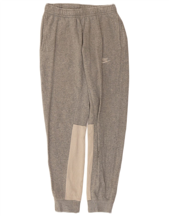 Nike Mens Tracksuit Trousers Joggers Small Grey Colourblock Cotton