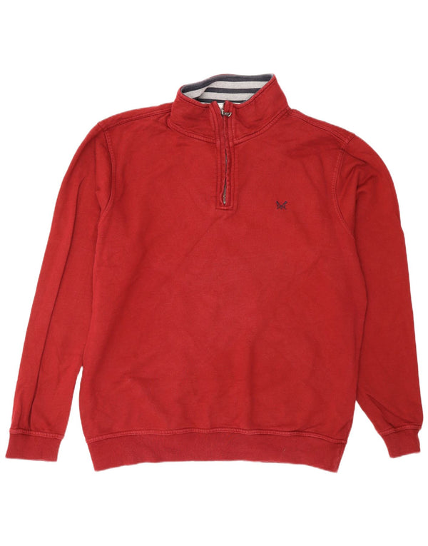 Crew Clothing Mens Zip Neck Sweatshirt Jumper XL Red Cotton