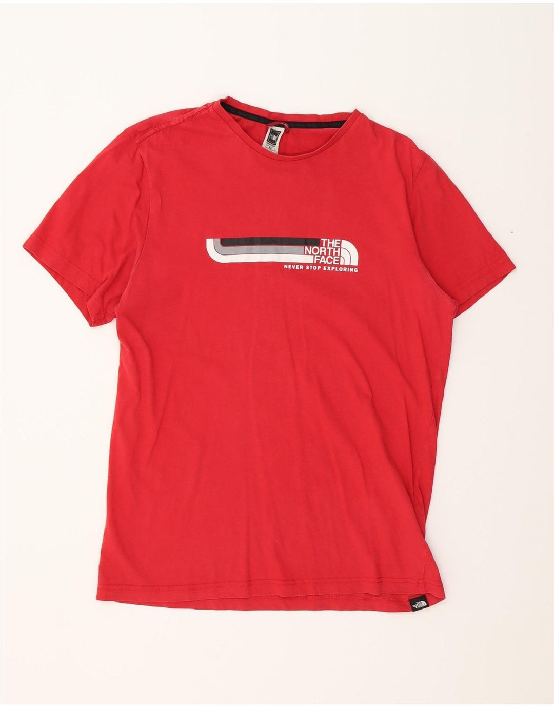 THE NORTH FACE Mens Graphic T-Shirt Top Medium Red Cotton