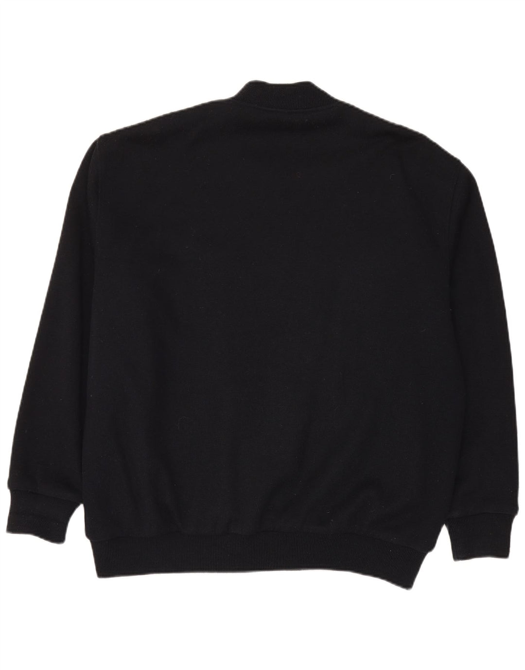 Vintage Mens Knit Bomber Jacket IT 56 2XL Black Colourblock Wool