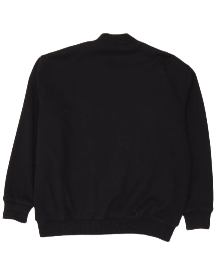 Vintage Mens Knit Bomber Jacket IT 56 2XL Black Colourblock Wool