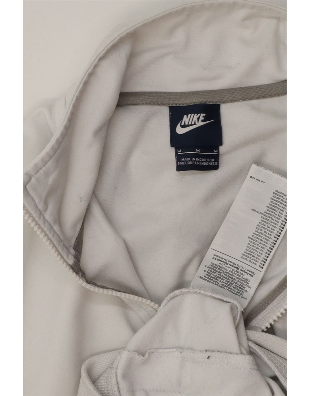 NIKE Mens Tracksuit Top Jacket Medium White Colourblock Polyester