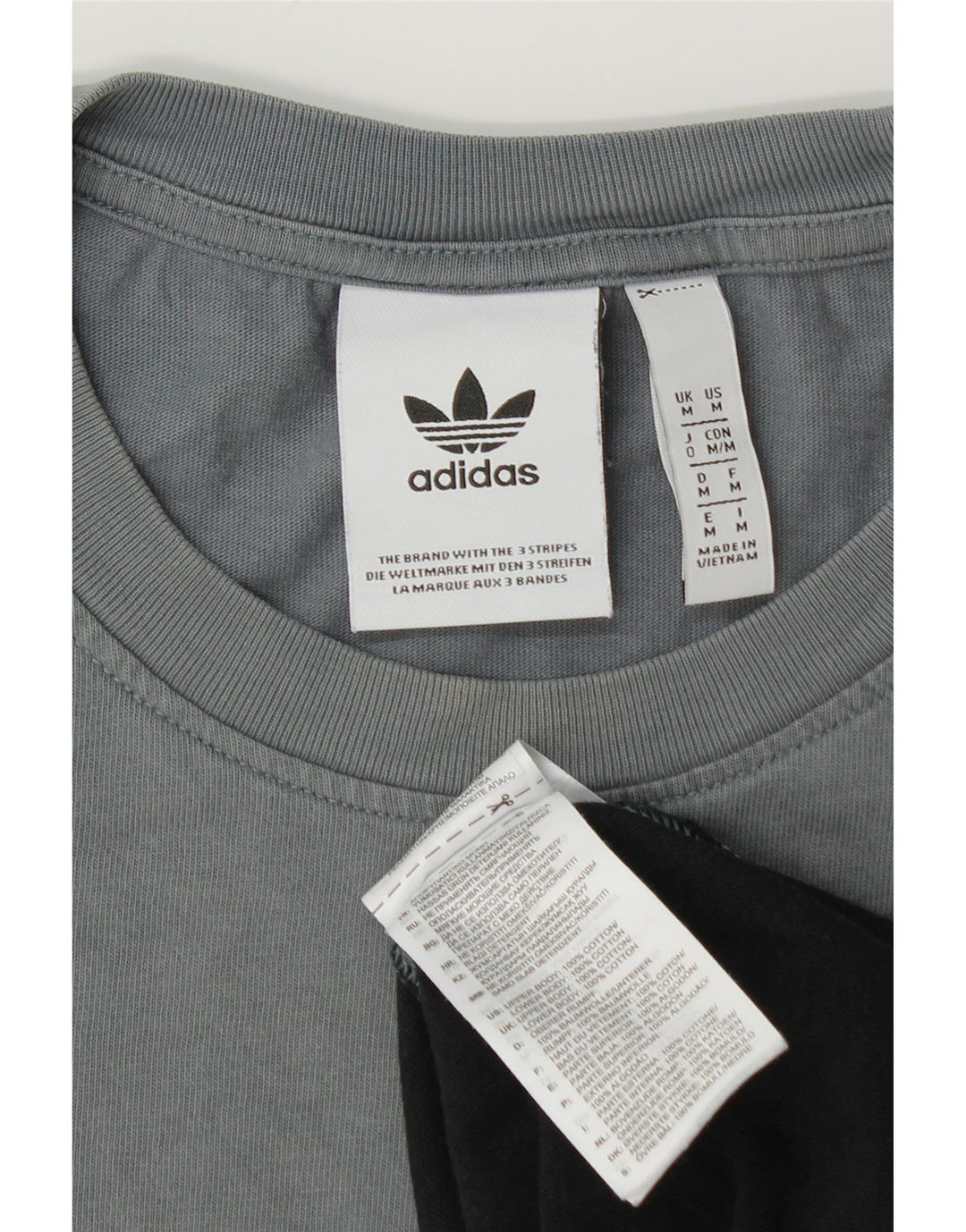 ADIDAS Mens Graphic T-Shirt Top Medium Black Colourblock Cotton