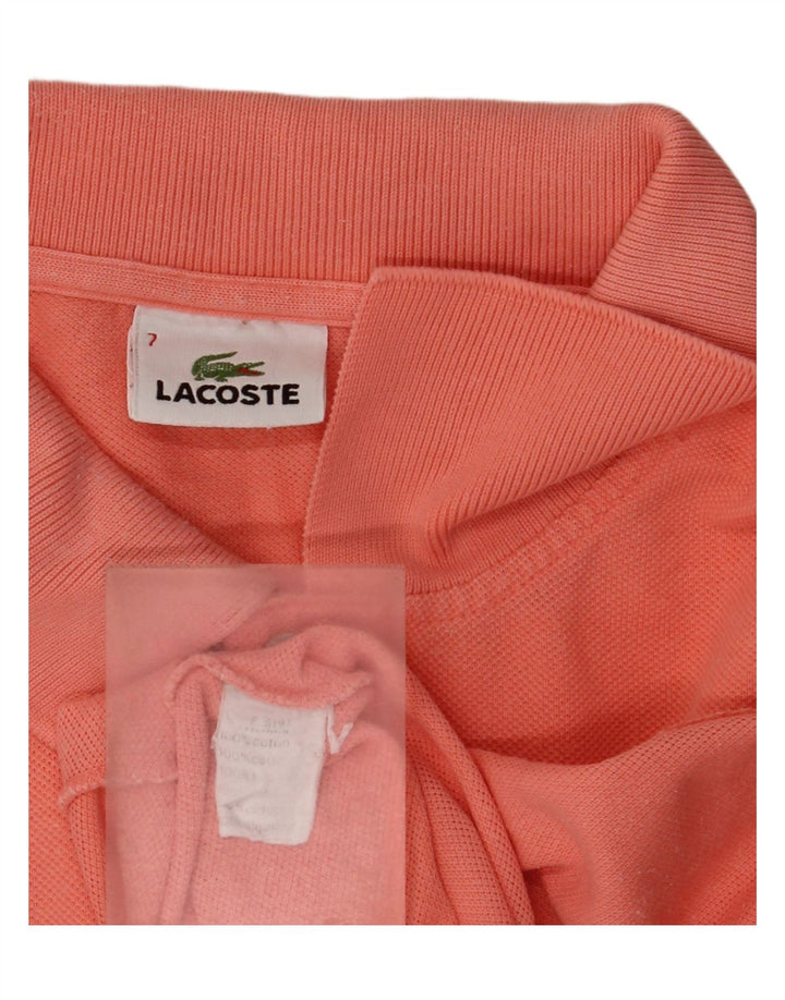 Lacoste Mens Polo Shirt Size 7 2XL Pink Cotton