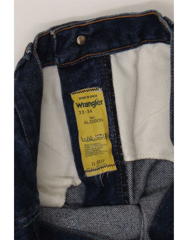 Wrangler Mens Straight Jeans W32 L28 Navy Blue Cotton