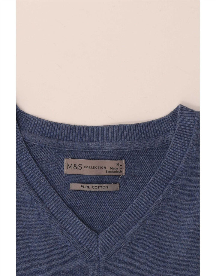 Marks & Spencer Mens Vest Tank Top XL Blue Cotton