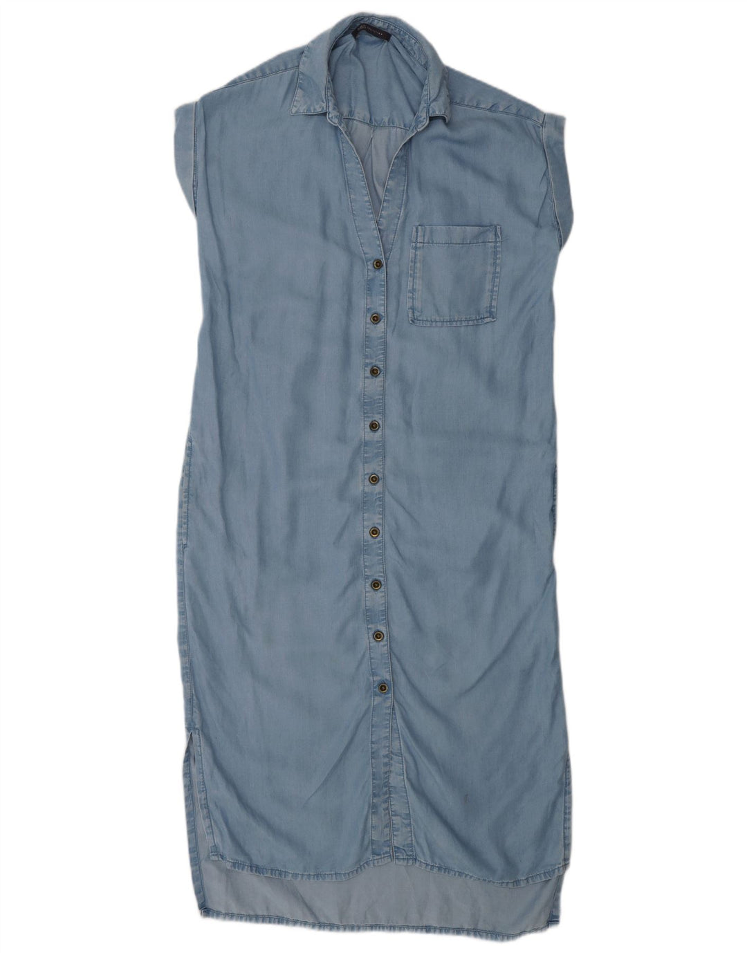 Marks & Spencer Womens Oversized Short Sleeve Shirt Dress UK 8 Small Blue