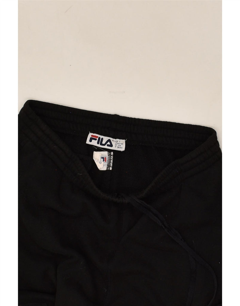 FILA Mens Cargo Tracksuit Trousers Small Black Cotton | Vintage Fila | Thrift | Second-Hand Fila | Used Clothing | Messina Hembry 