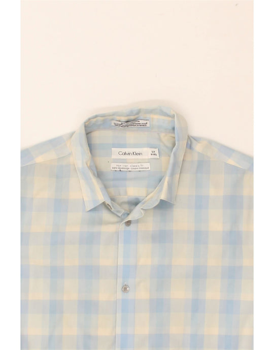 CALVIN KLEIN Mens NON IRON Classic Fit Shirt Size 14 14 1 2 Small Blue Vintage Second Hand Clothing Online Messina Hembry