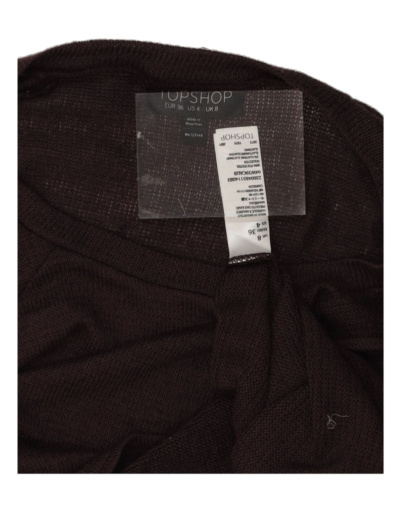 TOPSHOP Womens Oversized Boat Neck Jumper Sweater UK 8 Small Burgundy Vintage Topshop and Second-Hand Topshop from Messina Hembry 